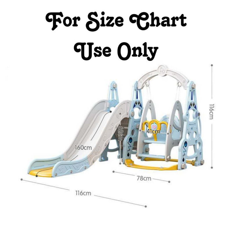 4-in-1 Kids Activity Slide, Swing, and Basketball Hoop Play Center Blue