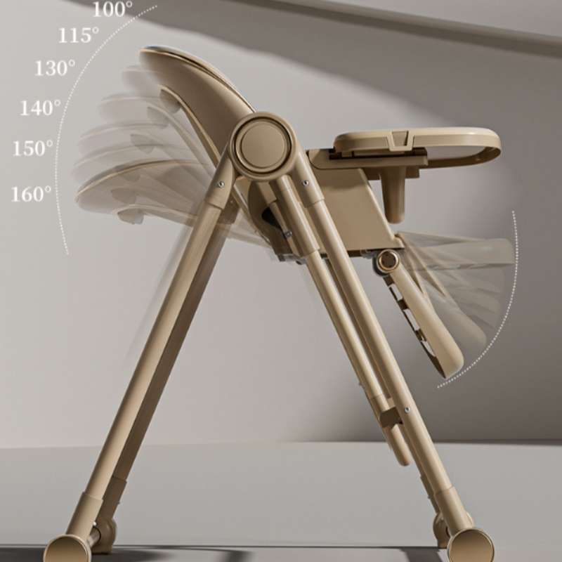 Baby Boy Girl Rocking Swing Dining High Chair Brown