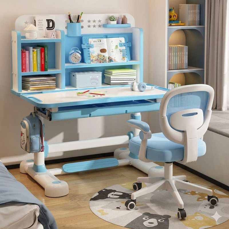 Kids Children Study Table Chair 3-15 Years - Blue 210