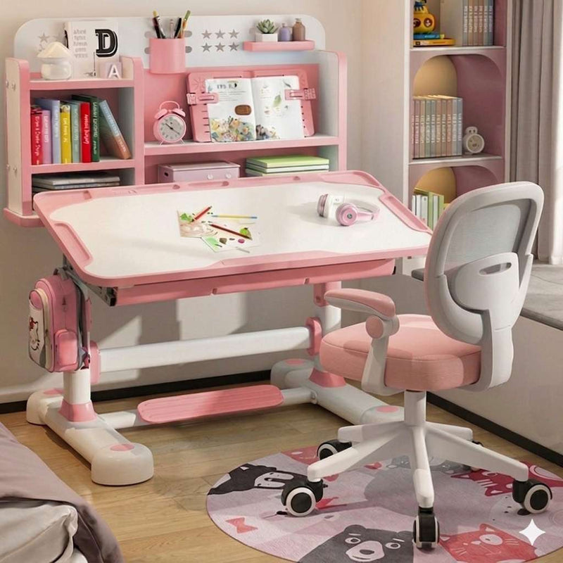 Kids Children Study Table Chair 3-15 Years - Pink 210