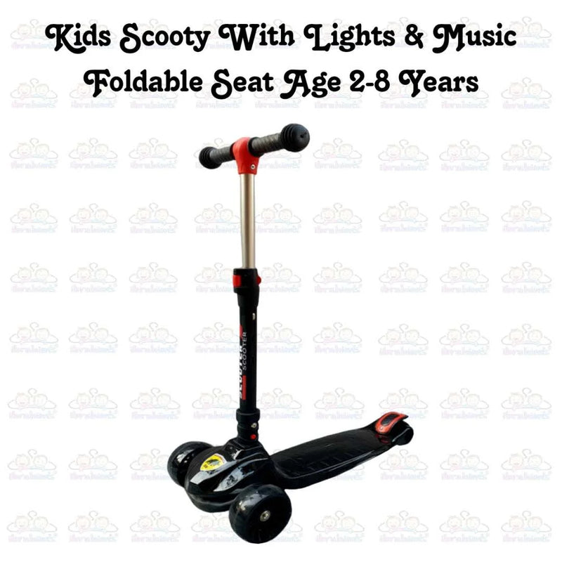 Kids Boy Girl Foldable Scooter Scooty With Wheels Lights and Music 2-8 Years