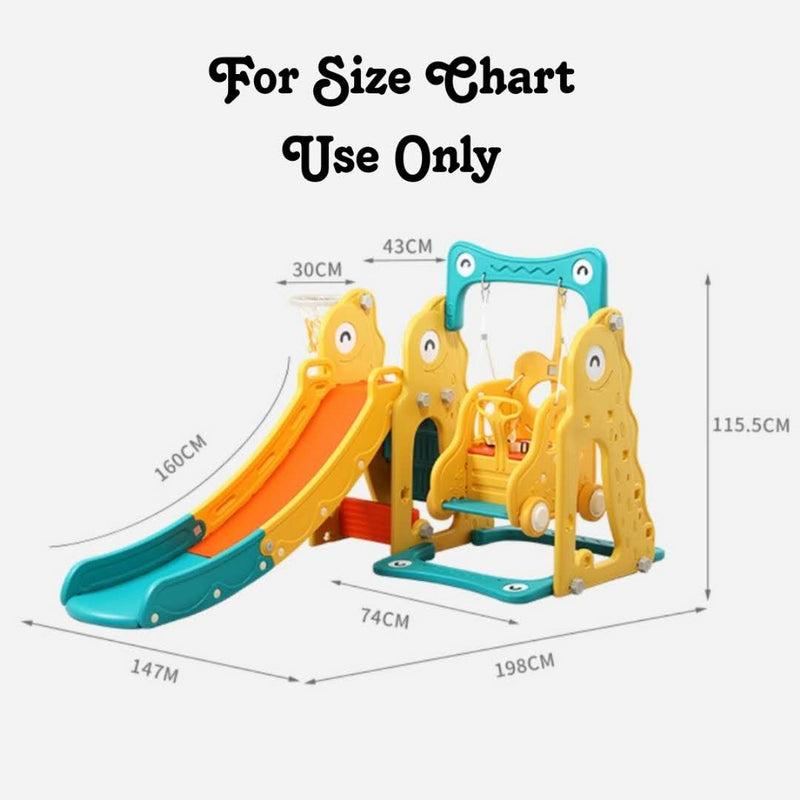 Baby Kids Boy Girl Slide & Swing With Basketball Hoop