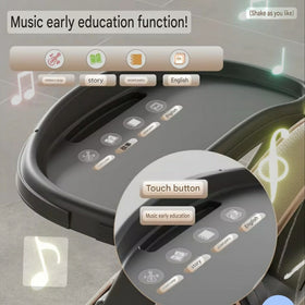 Baby Boy Girl Rocking Swing Dining High Chair Brown With Music