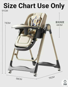 Baby Boy Girl Rocking Swing Dining High Chair Grey With Music