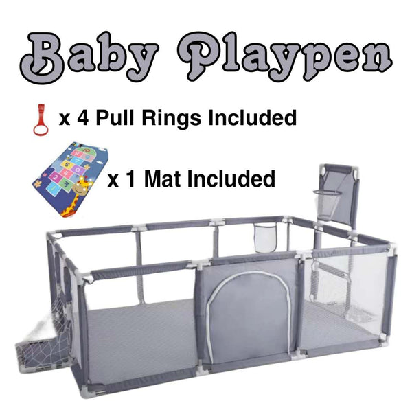 Baby Infant Toddler Indoor Playpen Playground Grey