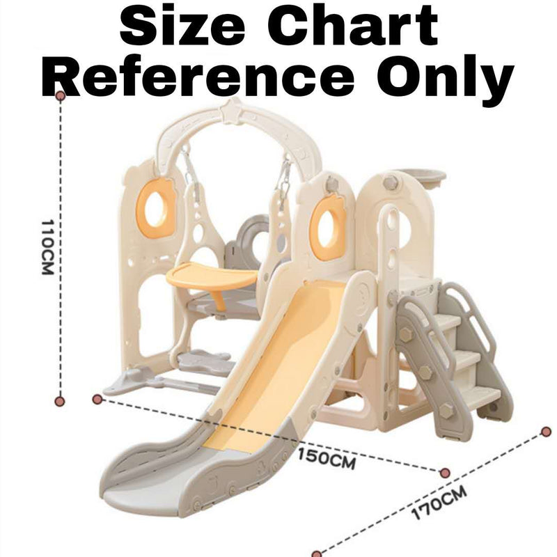 Baby Kids Boy Girl Slide & Swing With Music & Basketball Hoop Blue And Orange