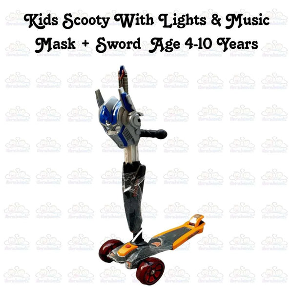 Kids Boy Girl Foldable Scooter Scooty With Wheels Lights and Music