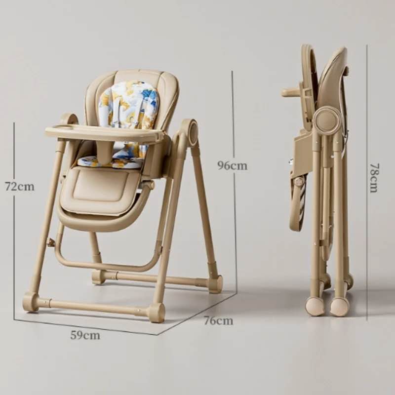 Baby Boy Girl Rocking Swing Dining High Chair Brown