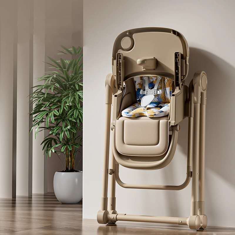 Baby Boy Girl Rocking Swing Dining High Chair Brown