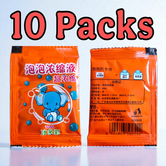 Bubble Gun Liquid Sachet  10 Packs