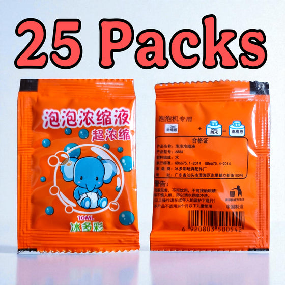 Bubble Gun Liquid Sachet  25 Packs