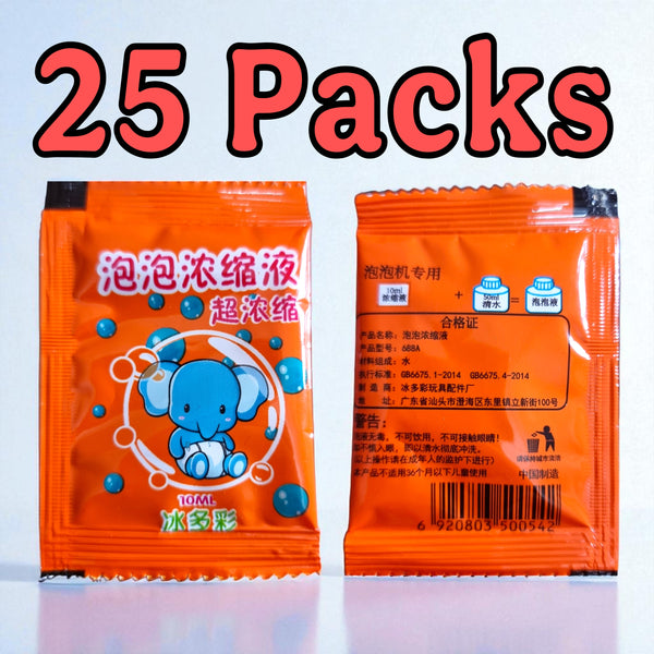Bubble Gun Liquid Sachet  25 Packs
