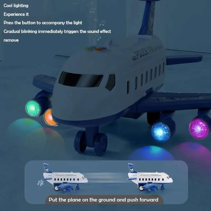 Multi Activity Police Plane Aircraft Sound Lights Boy Girl