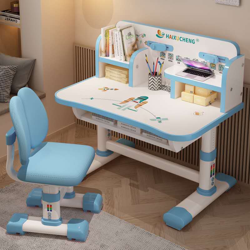 Kids Children Study Table Chair 3-10 Years - 202 Blue