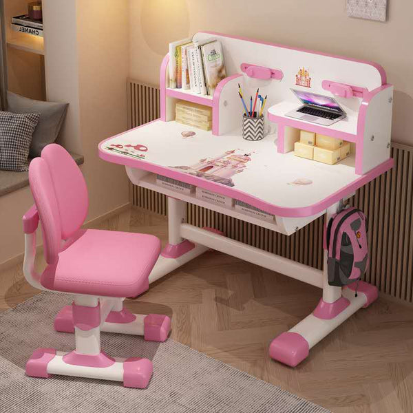 Kids Children Study Table Chair 3-10 Years - 202 Pink