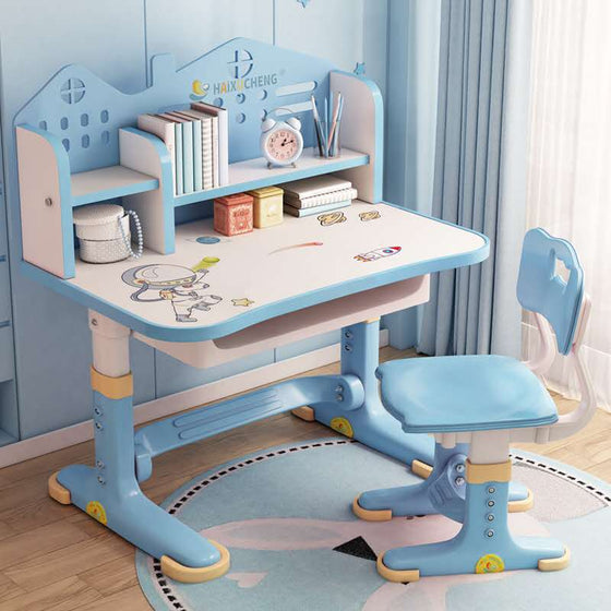 Kids Children Study Table Chair 3-10 Years - 604 Blue