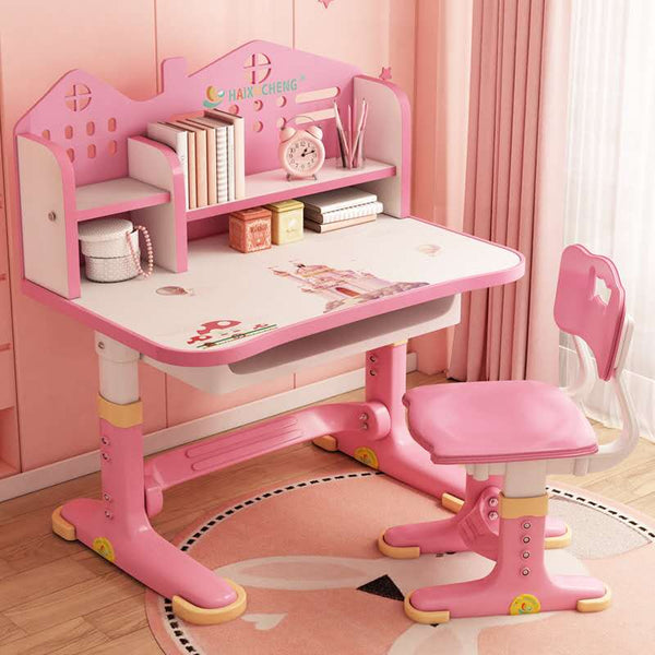 Kids Children Study Table Chair 3-10 Years - 604 Pink