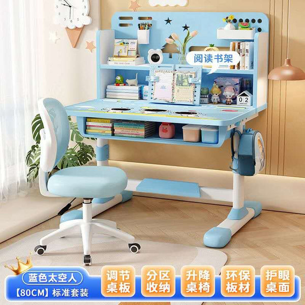 Kids Children Study Table Chair 3-15 Years - Blue