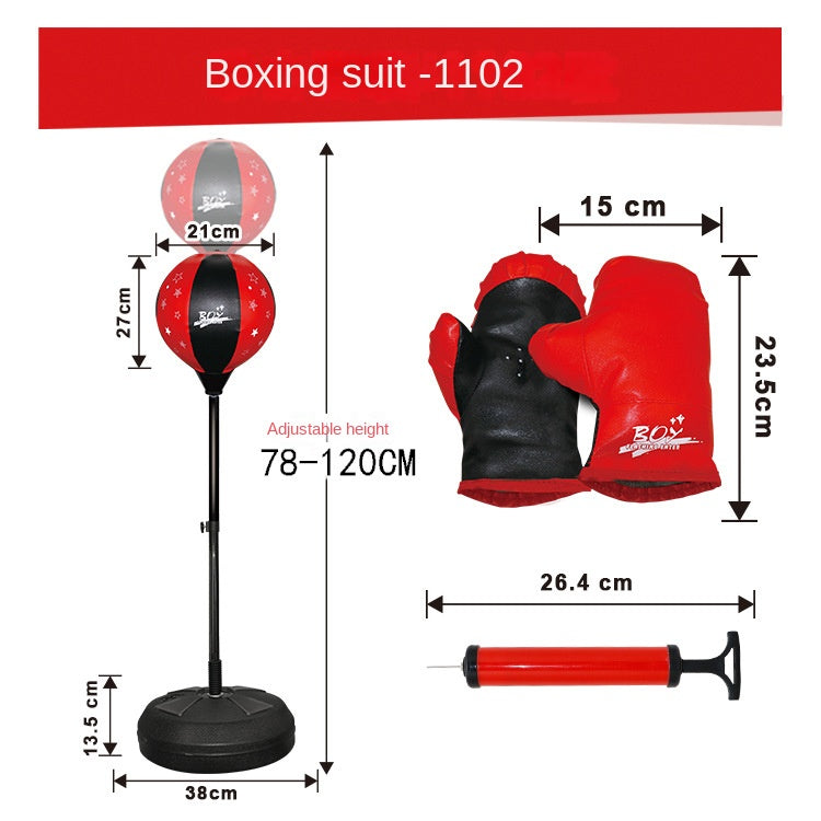 Kids Fitness Boxing Punching Kit Gloves Tumbler Adjustable Vertical Training Equipment Household Punching Boys Toy Gifts