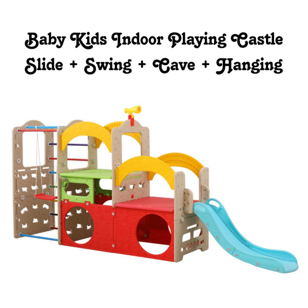 Kids Indoor Playing Castle Slide Swing Cave Hanging