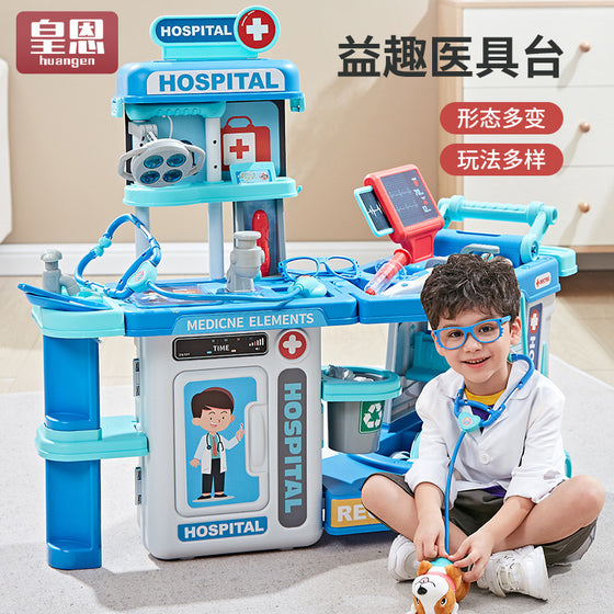 Doctor Set Medical Trolley Tools Hospital Boy Girl Kids Blue