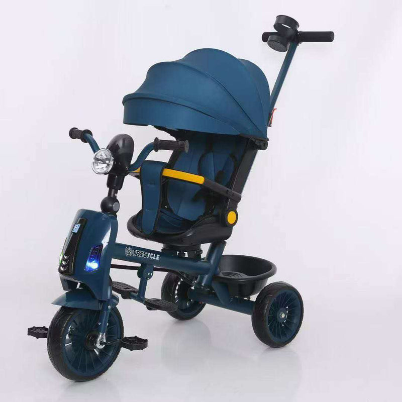 Kids Stroller Tricycle Music + Lights 6 Months - 5 Years - 611 Blue