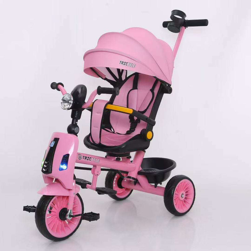 Kids Stroller Tricycle Music + Lights 6 Months - 5 Years - 611 Pink