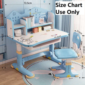 Kids Children Study Table Chair 3-10 Years - 604 Blue