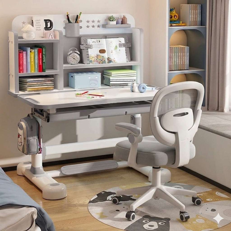 Kids Children Study Table Chair 3-15 Years - Grey 210