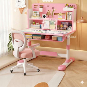 Kids Children Study Table Chair 3-15 Years - Pink