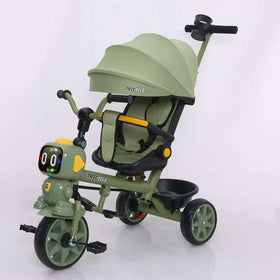 Kids Stroller Tricycle Music + Lights 6 Months - 5 Years - 612 Green