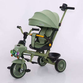 Kids Stroller Tricycle Music + Lights 6 Months - 5 Years - 613 Green