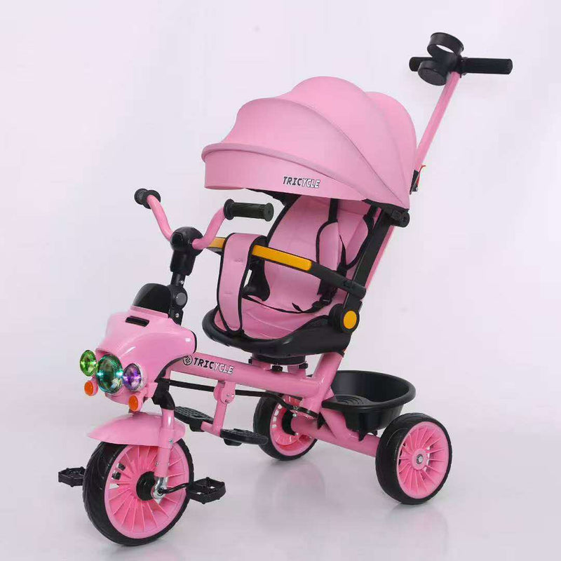Kids Stroller Tricycle Music + Lights 6 Months - 5 Years - 613 Pink