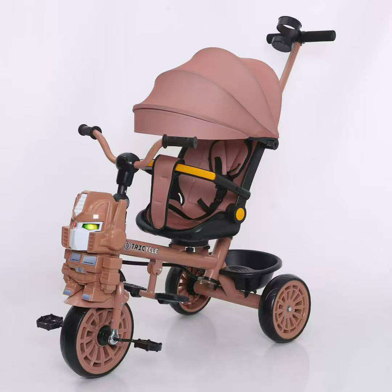 Kids Stroller Tricycle Music + Lights 6 Months - 5 Years - 614 Brown