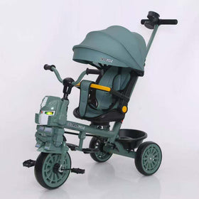 Kids Stroller Tricycle Music + Lights 6 Months - 5 Years - 614 Green