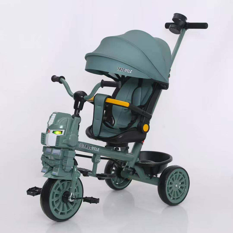 Kids Stroller Tricycle Music + Lights 6 Months - 5 Years - 614 Green