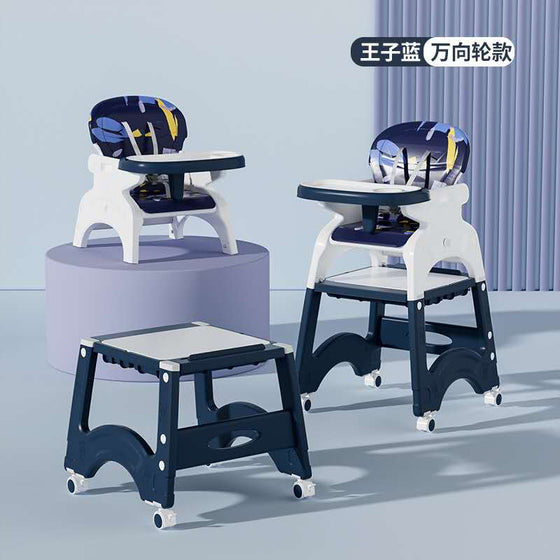Multi Function Baby Infant Toddler High Dining Chair Blocks Table Study Table Chair Blue