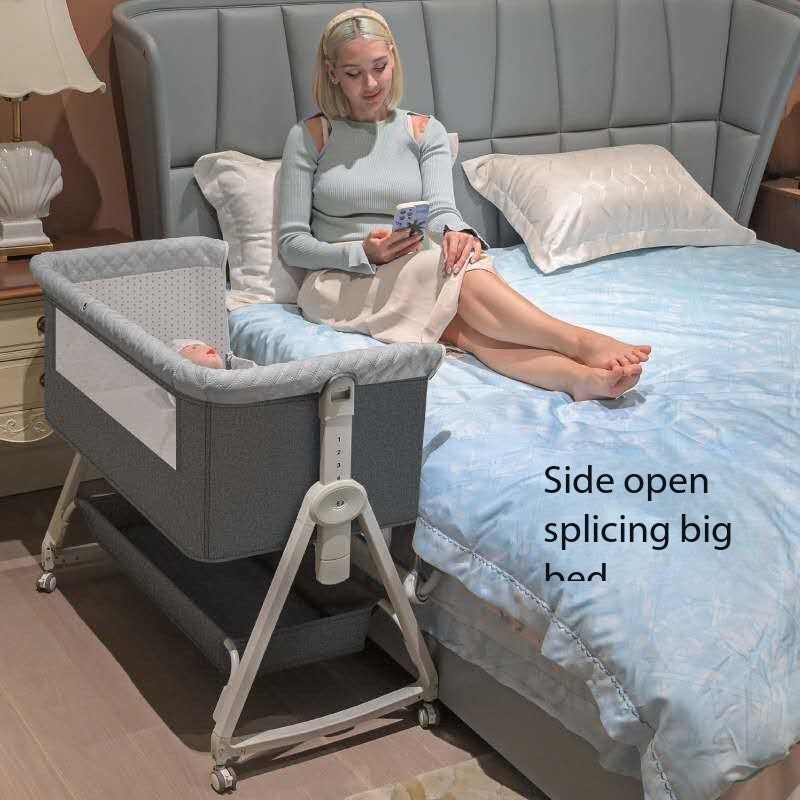 Newborn Baby Multifunction Cot Crib Cradle Portable And Foldable Grey