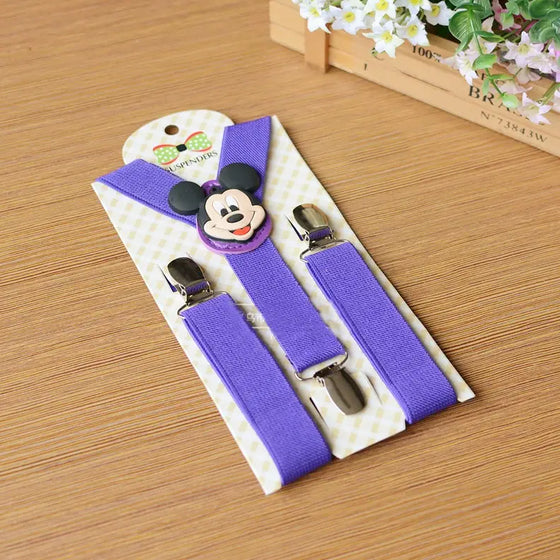 Kids Boy Girls Clip-on Y-Shape Elastic Suspender Purple