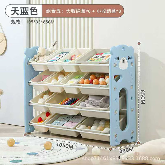 Toy Rack Storage Organizer Blue