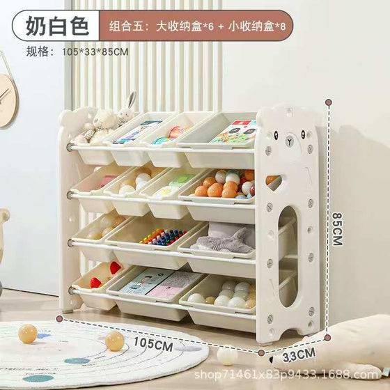 Toy Rack Storage Organizer White