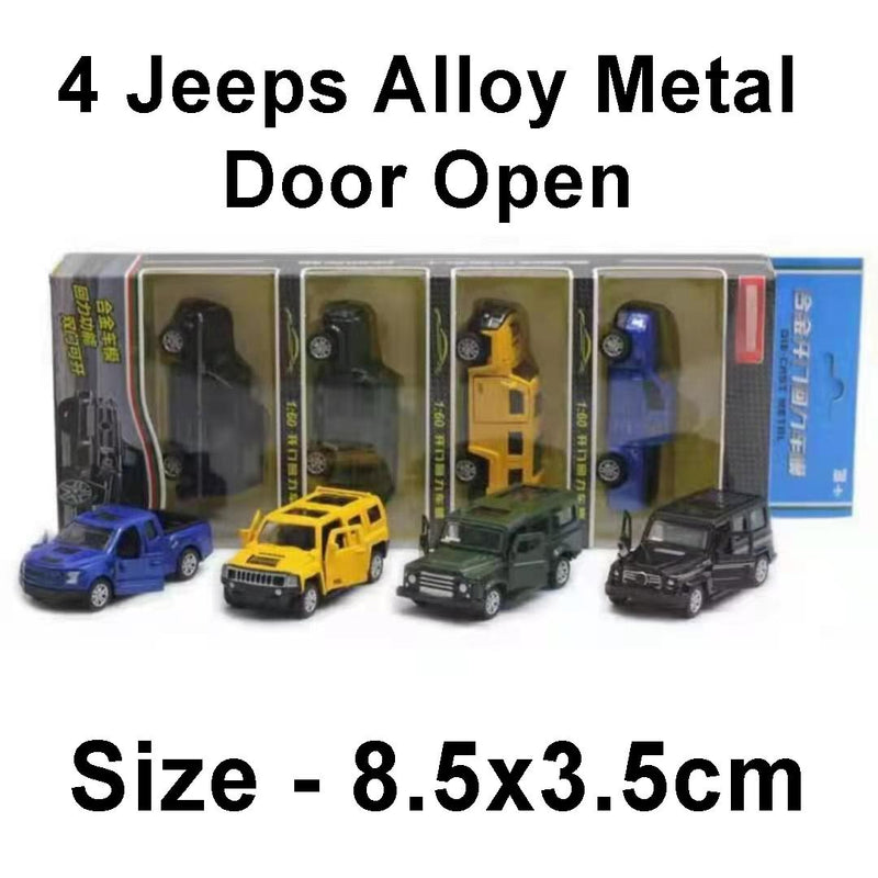 Alloy-Metal-DieCast-4-Jeeps-Doors-Open