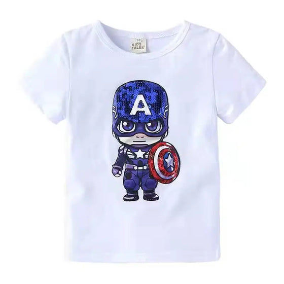 Boy T Shirt Captain America With Lights