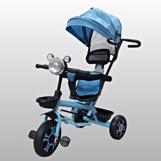 Kids Umbrella Tricycle Music + Lights 1-5 Years Blue