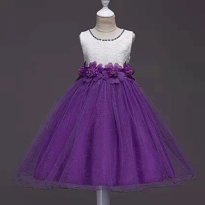 White Purple Frock