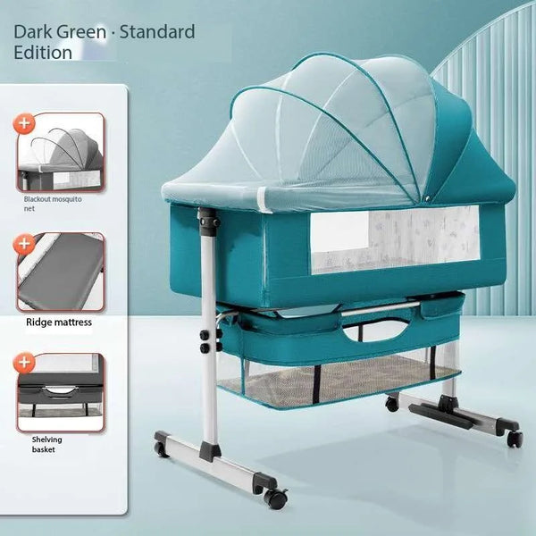 Baby Multi functional Cot Crib Portable Foldable Green