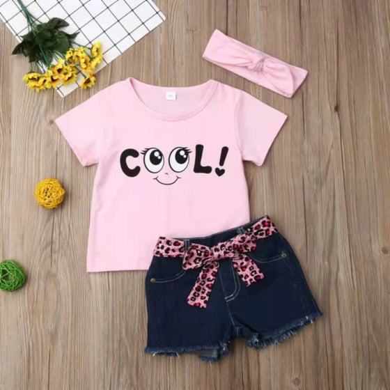 Pink Cool Shirt N Short With Band