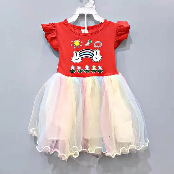 Red Rabbit Baby Girl Frock