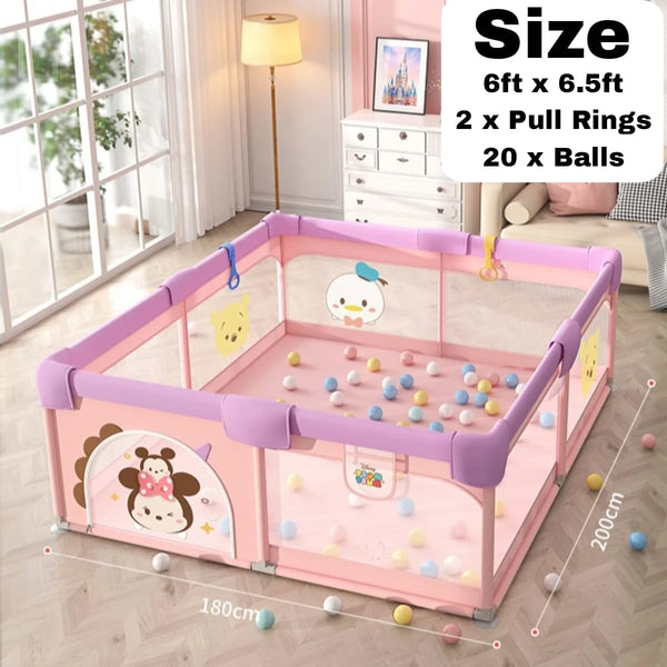 Kids Baby Playpen Pink Mini Mouse