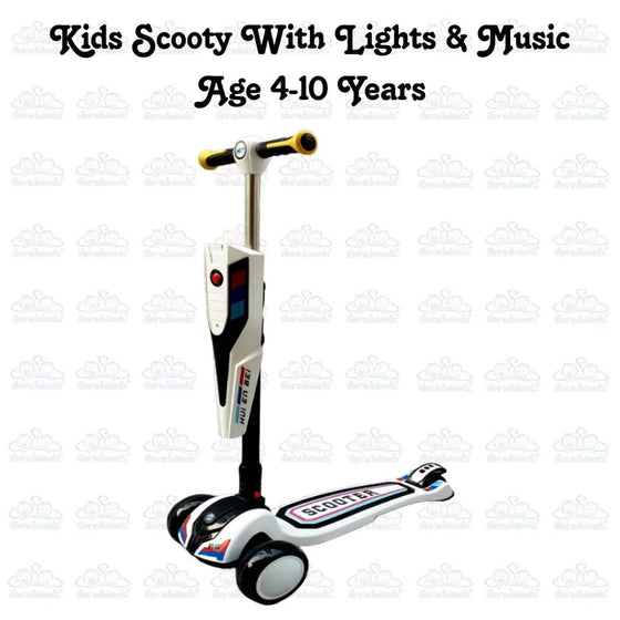 Kids Boy Girl Foldable Scooter Scooty With Wheels Lights and Music